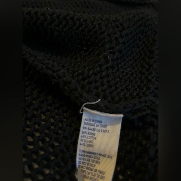 American Eagle button front XS navy blue cardigan with tan buttons - Picture 8 of 8
